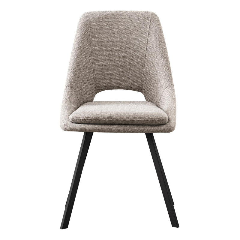 Set di 2 Sedie In Tessuto Beige Miranda Gambe In Metallo Nere Dimensione 56x48x85,50cm