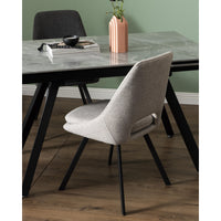 Set di 2 Sedie In Tessuto Beige Miranda Gambe In Metallo Nere Dimensione 56x48x85,50cm