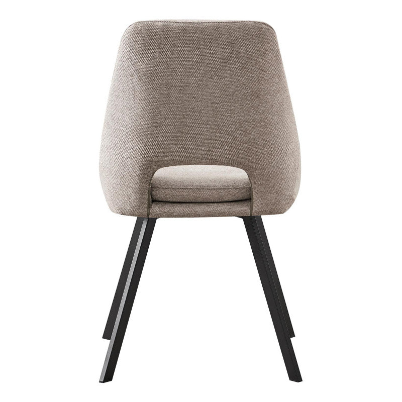 Set di 2 Sedie In Tessuto Beige Miranda Gambe In Metallo Nere Dimensione 56x48x85,50cm