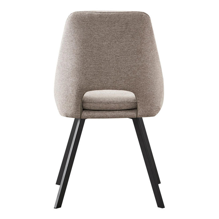Set di 2 Sedie In Tessuto Beige Miranda Gambe In Metallo Nere Dimensione 56x48x85,50cm