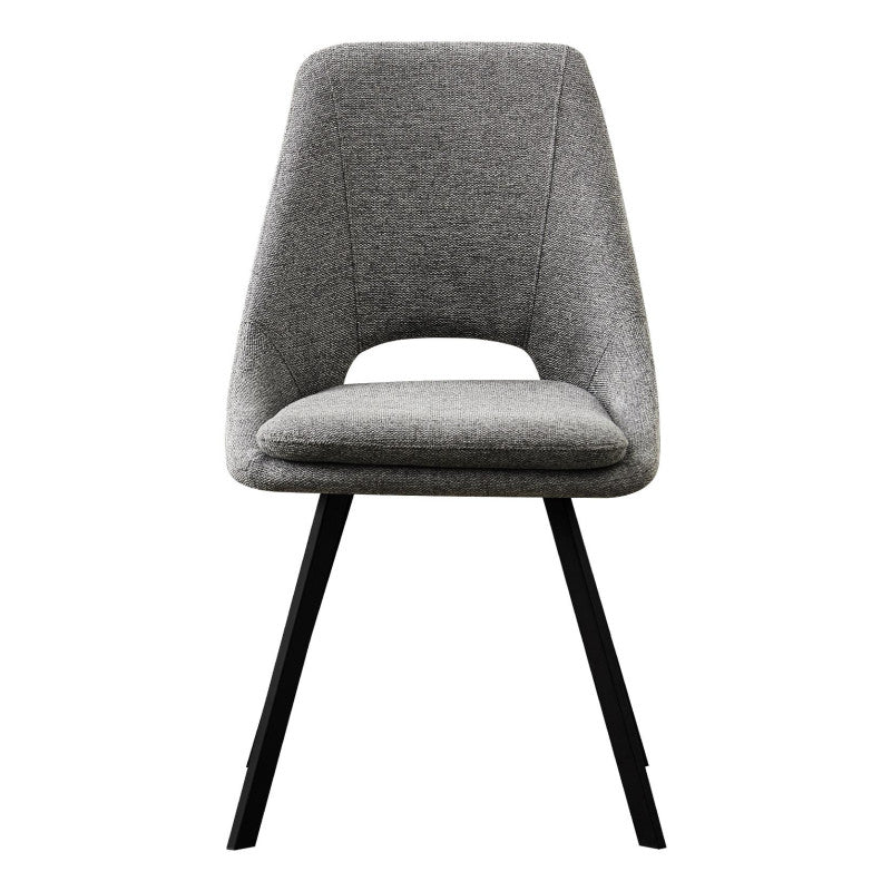 Set di 2 Sedie In Tessuto Grigio Miranda Gambe In Metallo Nere Dimensione 56x48x85,50cm