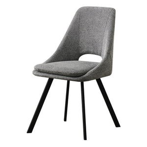 Set di 2 Sedie In Tessuto Grigio Miranda Gambe In Metallo Nere Dimensione 56x48x85,50cm