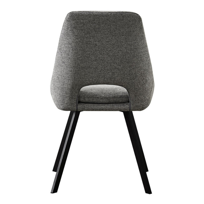 Set di 2 Sedie In Tessuto Grigio Miranda Gambe In Metallo Nere Dimensione 56x48x85,50cm