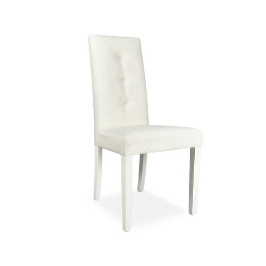 Set di 2 Sedie Montecarlo 3 bottoni tessuto bianco