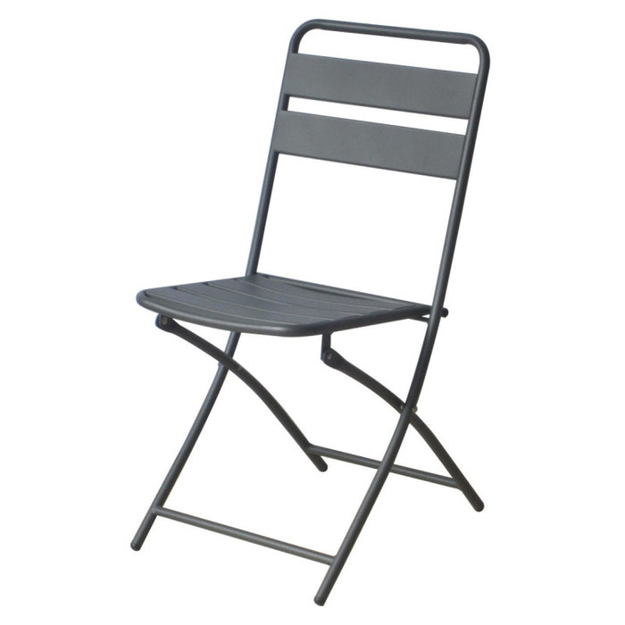 Set di 2 Sedie Pieghevole Acciaio Grigio Scuro 42*50*85