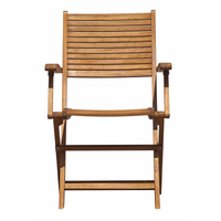 Set Di 2 Sedie Pietrasanta In Acacia Pieghevole Con Braccioli Moia