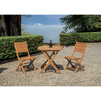 Set Di 2 Sedie Pietrasanta In Acacia Pieghevole Senza Braccioli Moia