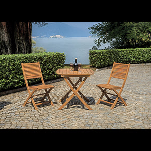 Set Di 2 Sedie Pietrasanta In Acacia Pieghevole Senza Braccioli Moia