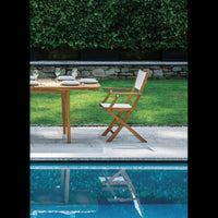 Set Di 2 Sedie Venturina In Acacia Pieghevole Con Textilene Con Braccioli Moia