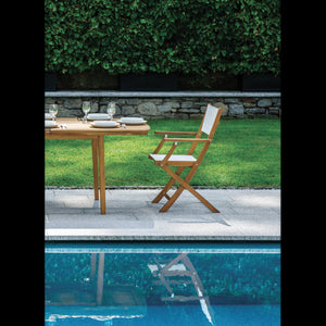 Set Di 2 Sedie Venturina In Acacia Pieghevole Con Textilene Con Braccioli Moia