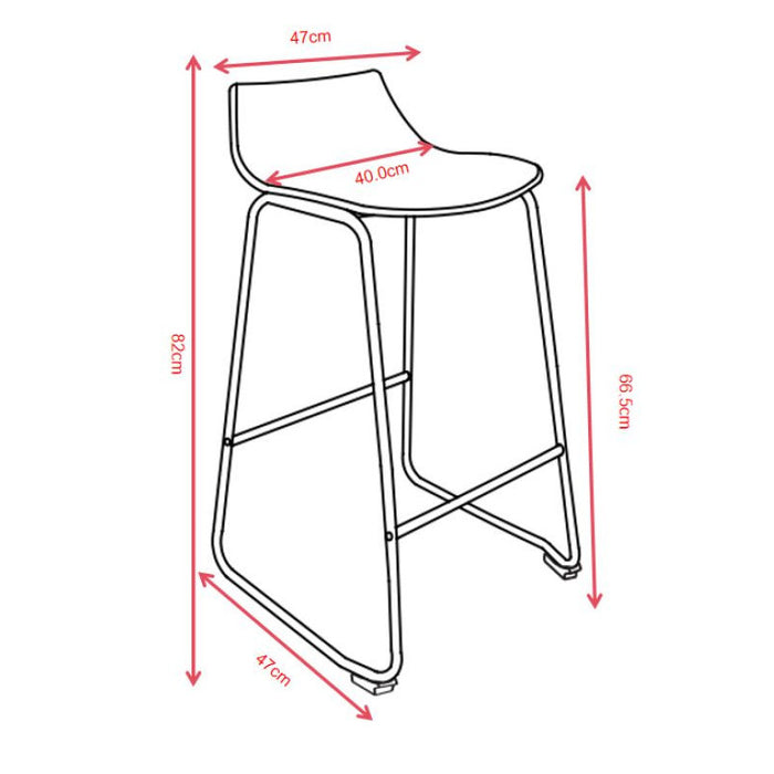 Set di 2 Sgabelli Derek Seduta In Pp Grigio Scuro