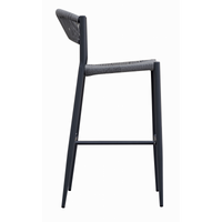 Set Di 2 Sgabelli Milano Contract In Alluminio Grigio E Corda Grigia Moia