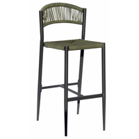 Set Di 2 Sgabelli Milano Contract In Alluminio Grigio E Corda Verde Moia