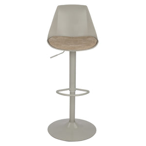 Set di 2 Sgabelli Samuel In Pp E Cuscino In Tessuto Tortora