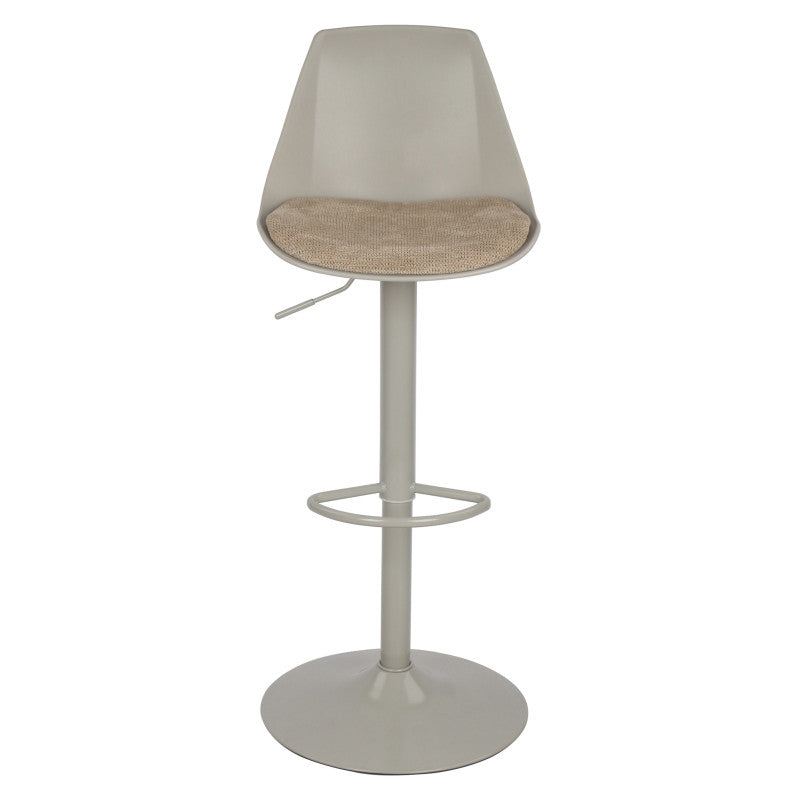 Set di 2 Sgabelli Samuel In Pp E Cuscino In Tessuto Tortora