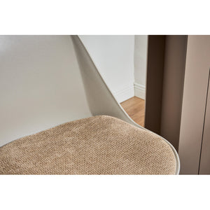 Set di 2 Sgabelli Samuel In Pp E Cuscino In Tessuto Tortora