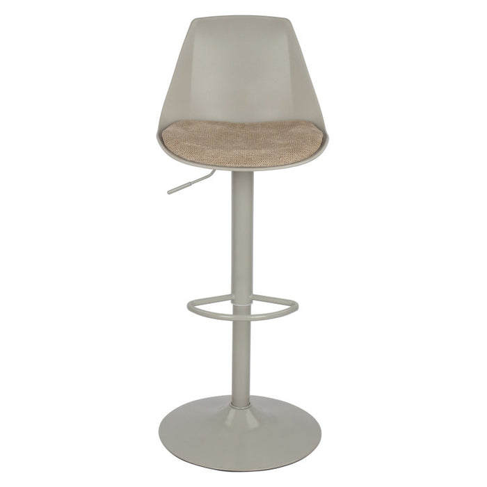 Set di 2 Sgabelli Samuel In Pp E Cuscino In Tessuto Tortora