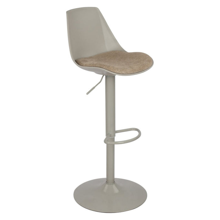 Set di 2 Sgabelli Samuel In Pp E Cuscino In Tessuto Tortora