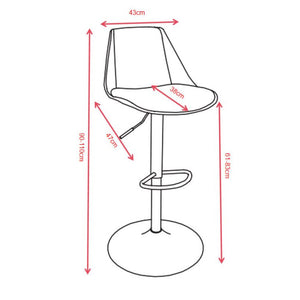 Set di 2 Sgabelli Samuel In Pp E Cuscino In Tessuto Tortora