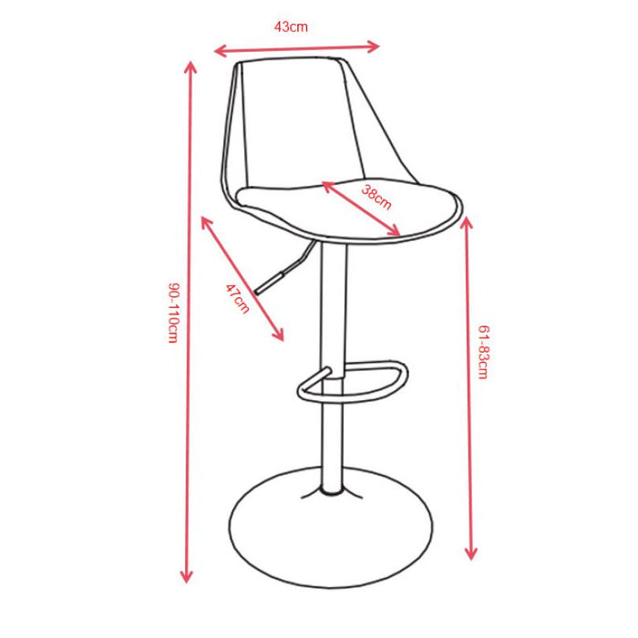 Set di 2 Sgabelli Samuel In Pp E Cuscino In Tessuto Tortora