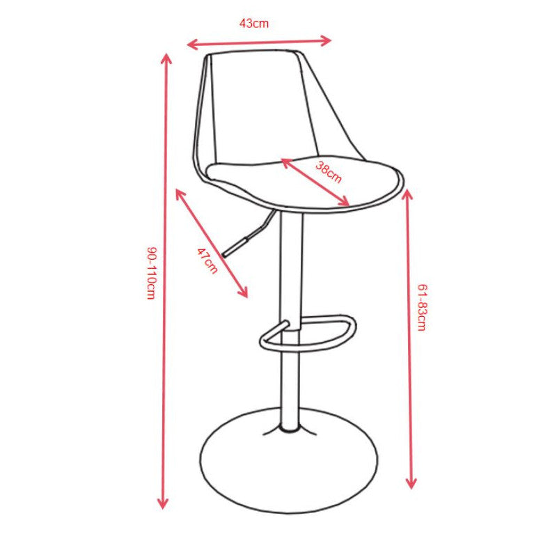 Set di 2 Sgabelli Samuel In Pp E Cuscino In Tessuto Tortora