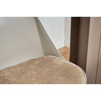 Set di 2 Sgabelli Samuel In Pp E Cuscino In Tessuto Tortora