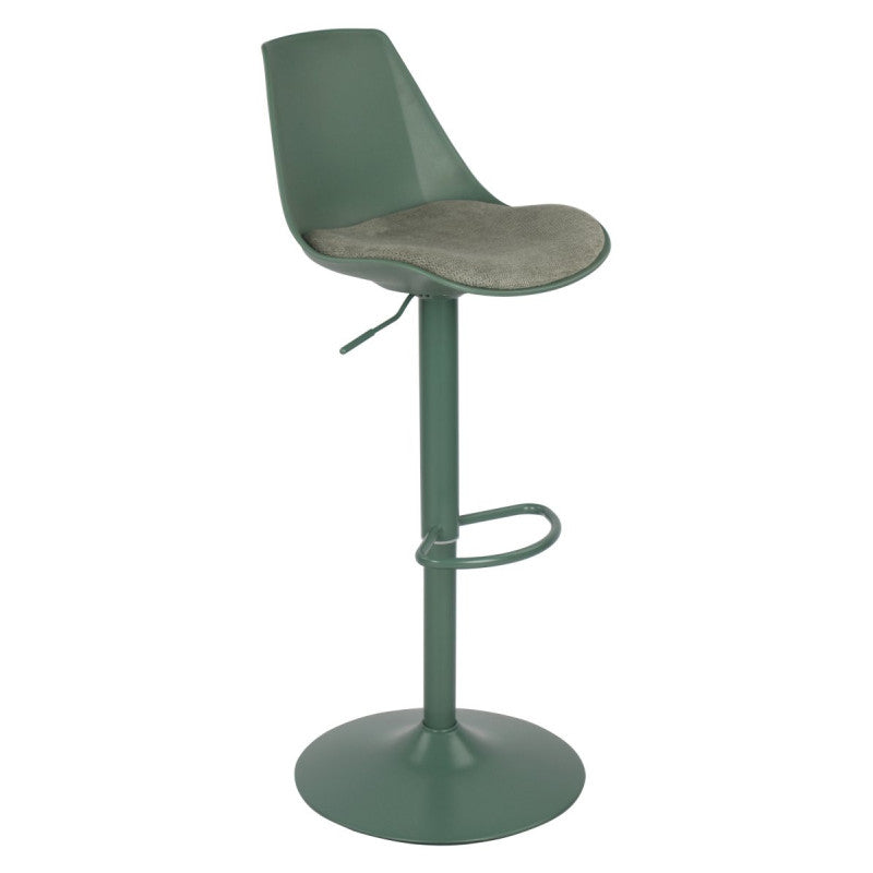 Set di 2 Sgabelli Samuel In Pp E Cuscino In Tessuto Verde