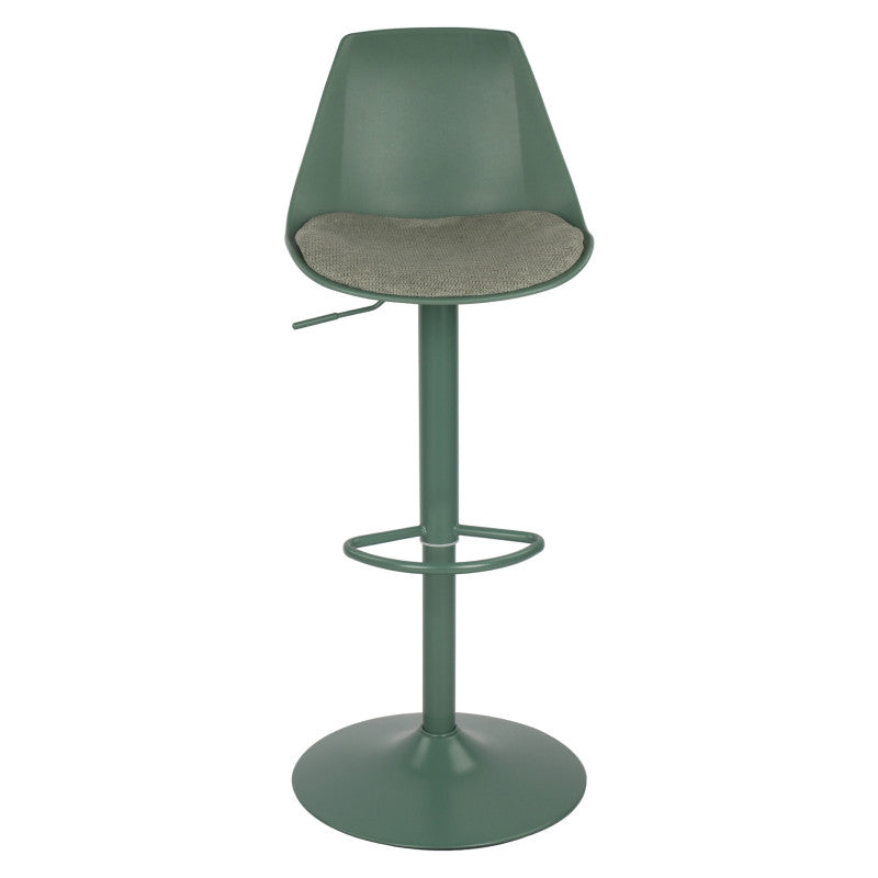 Set di 2 Sgabelli Samuel In Pp E Cuscino In Tessuto Verde