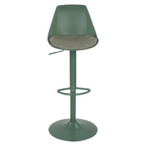 Set di 2 Sgabelli Samuel In Pp E Cuscino In Tessuto Verde