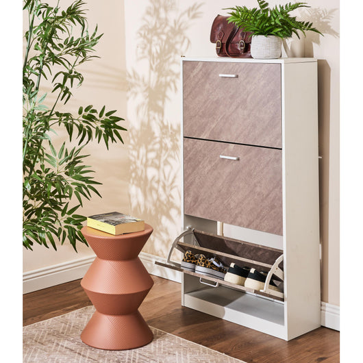 Set di 2 Tavolini Klepsy In Metallo Terracotta Ø 30,5 X H 44,5cm