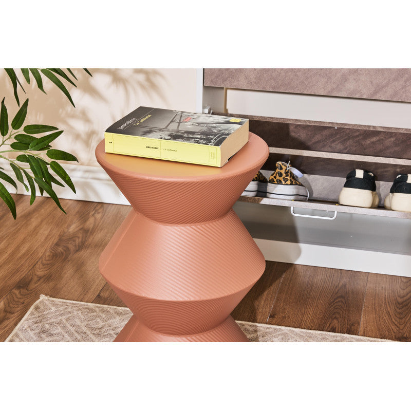 Set di 2 Tavolini Klepsy In Metallo Terracotta Ø 30,5 X H 44,5cm