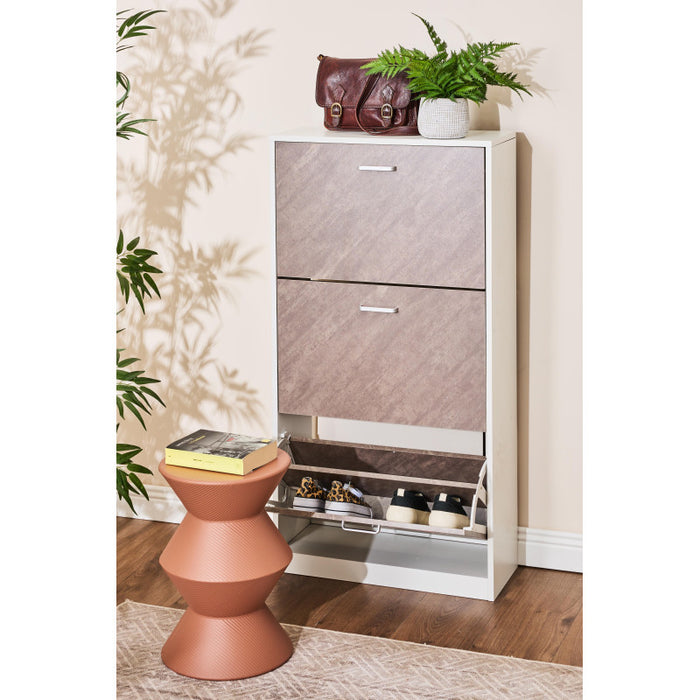 Set di 2 Tavolini Klepsy In Metallo Terracotta Ø 30,5 X H 44,5cm