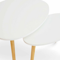 IDMarket - Set di 2 tavolini nidificanti GAIA laccato bianco scandinavo