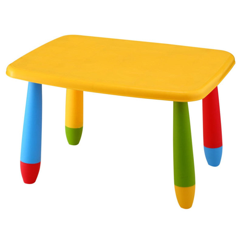 Set di 2 Tavolini Plastica Rettangolare 72,5x57x47 Giallo