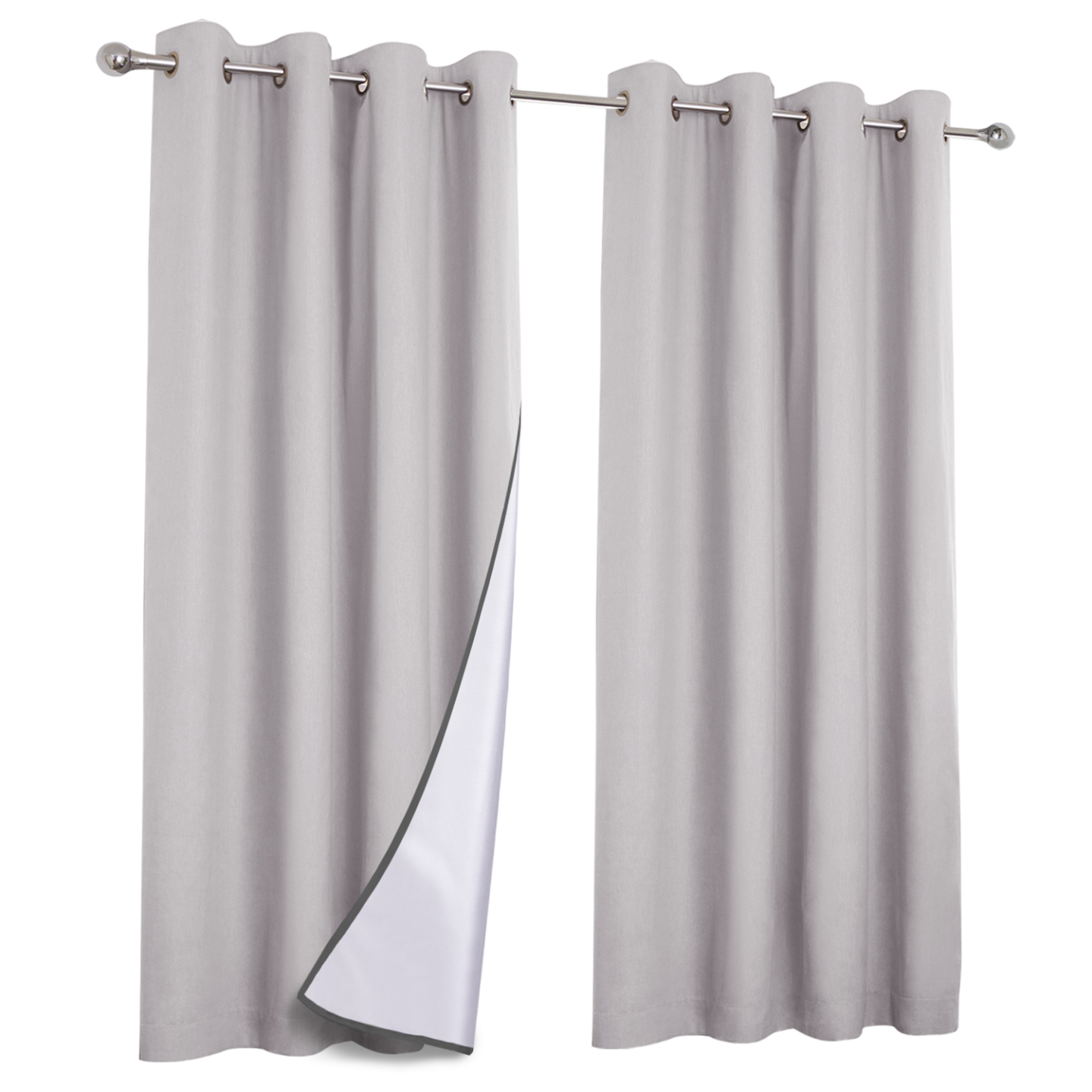 IDMarket - Set di 2 tende termiche grigio claro 135x240 cm