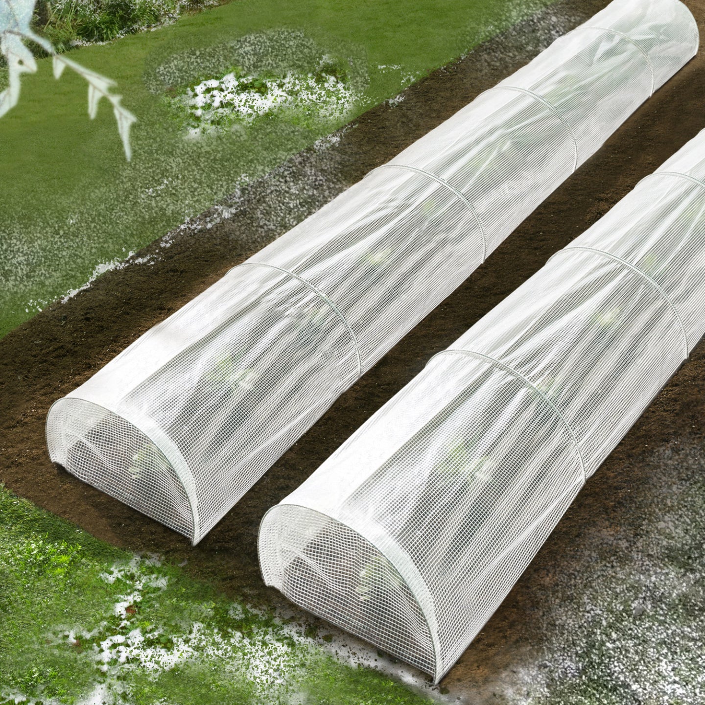 IDMarket - Set di 2 tunnel a fisarmonica da 5 m, tutte le stagioni