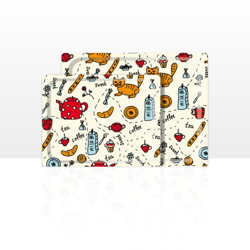 Set di 2 vassoi multiuso (42 x 29 e 48 x 37 cm)
