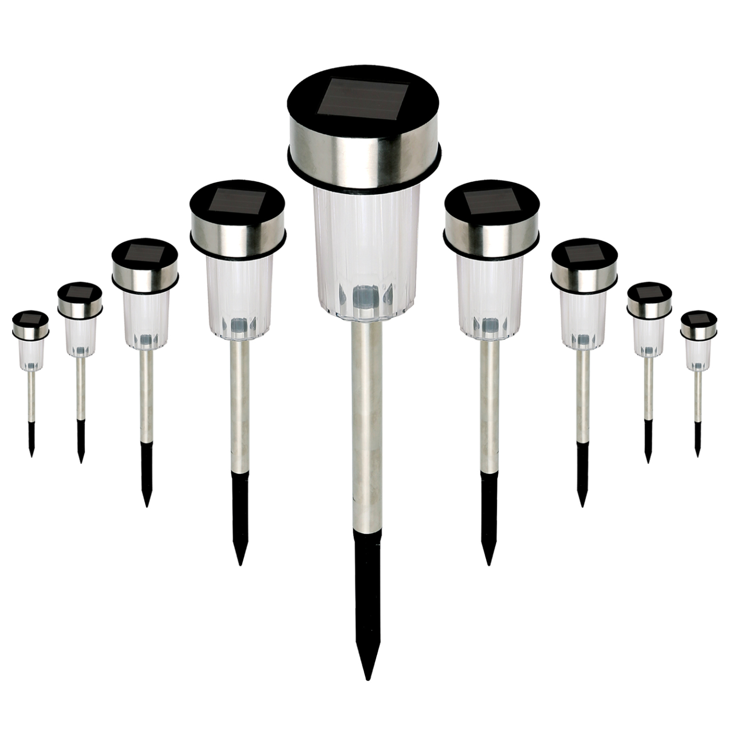 IDMarket - Set di 20 dissuasori solari da esterno LED, faretti da giardino per piantare