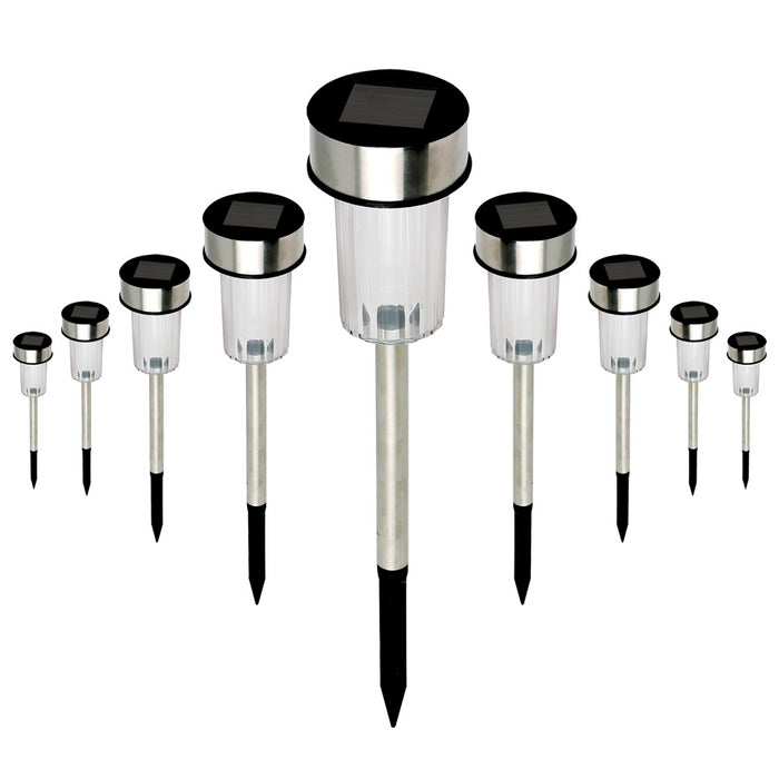 IDMarket - Set di 20 dissuasori solari da esterno LED, faretti da giardino per piantare