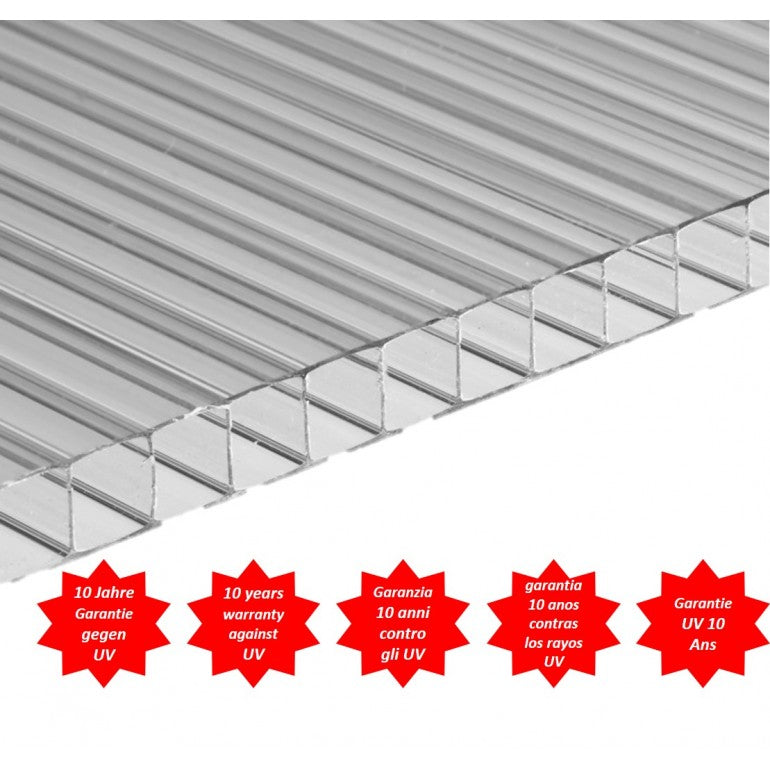 Set di 24 pezzi in policarbonato resistente ai raggi UV per serre da giardino (605 x 1210 x 4 mm)