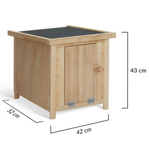 IDMarket - Set di 3 casette in legno per galline con base di appoggio