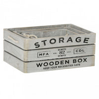 SET DI 3 CASSETTE IN LEGNO ROSELINE