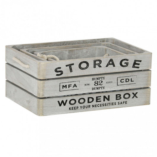 SET DI 3 CASSETTE IN LEGNO ROSELINE