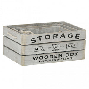 SET DI 3 CASSETTE IN LEGNO ROSELINE