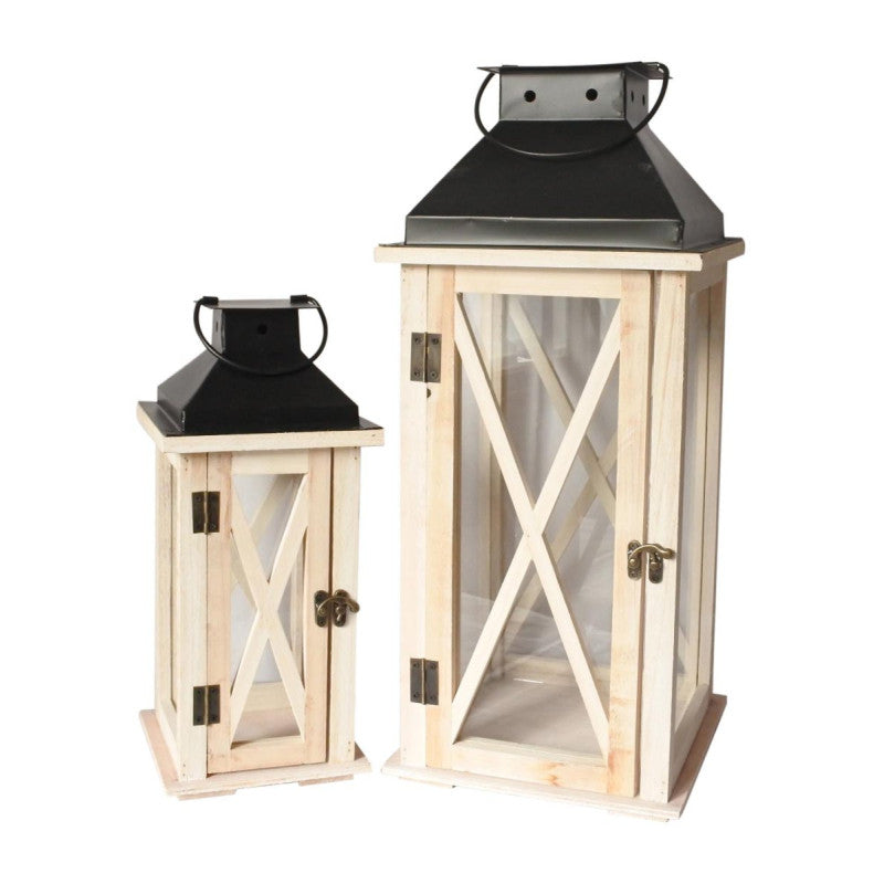 Set di 3 confezioni 2 Lanterne In Legno Juri