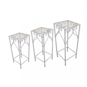 SET DI 3 FIORIERE VINCENT BIANCO ANTICO