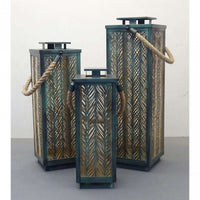 SET DI 3 LANTERNE IN METALLO DANIELLE