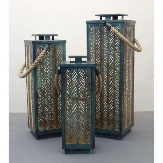 SET DI 3 LANTERNE IN METALLO DANIELLE