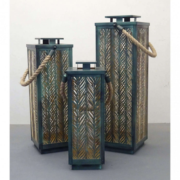 SET DI 3 LANTERNE IN METALLO DANIELLE