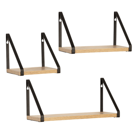 IDMarket - Set di 3 mensole da parete dal design industriale